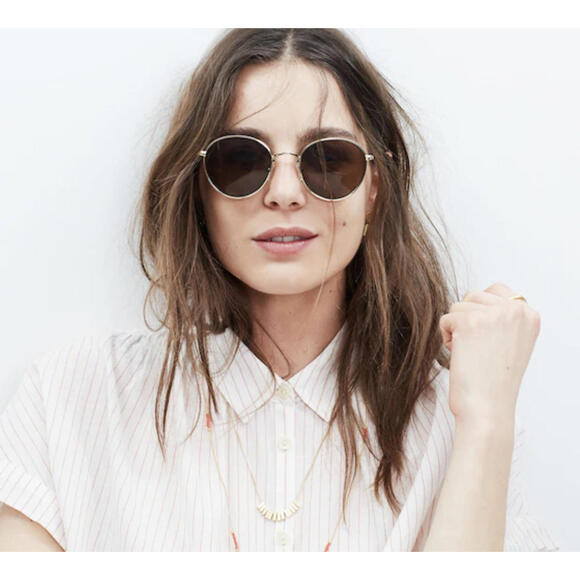 Madewell Accessories - Madewell Fest Round Gold Sunglasses